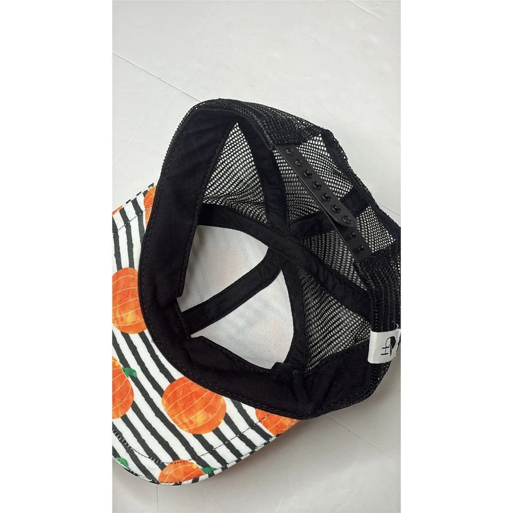 George Hats Pumpkins Black Trucker Hat Snapback Baseball Cap Youth UPF Fall